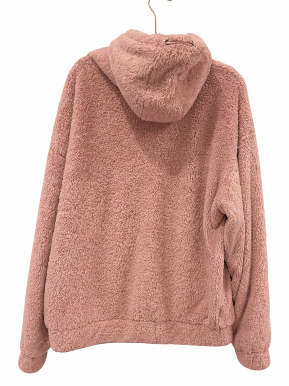 YoungLa Kangaroo Teddy Fleece Sherpa Hoodie Salmon Pink Men's XL - Picture 2 of 8